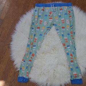 Little Sleepies Coffee Pajama Bottoms - Teal and Multicolor